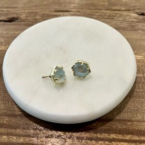 Kendra Scott Macy Iridescent Slate and Gold Stud Earrings
